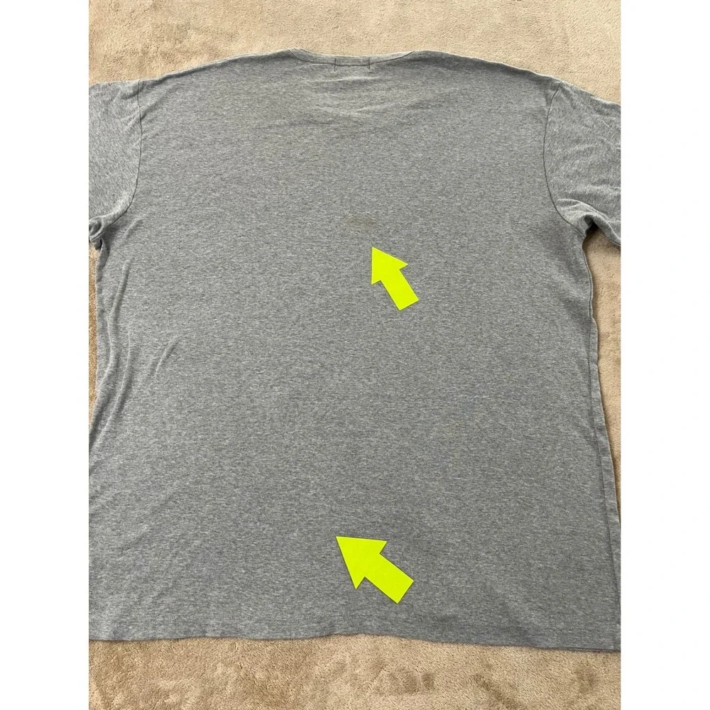 Polo Ralph Lauren Mens V-Neck T-Shirt 2X Big & Tall Gray Cotton Pony Logo